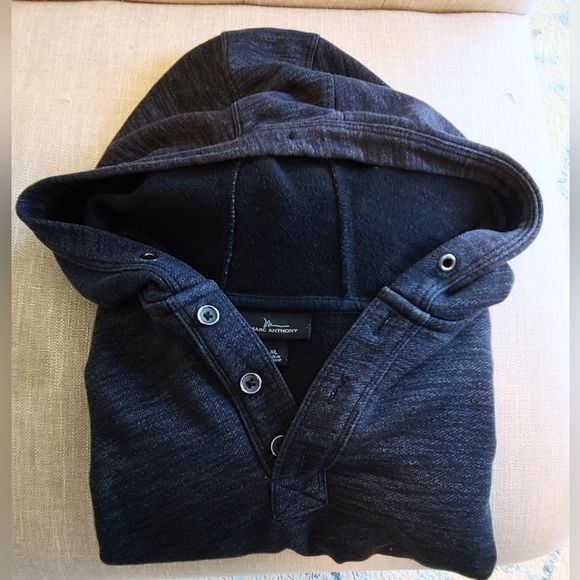 Marc Anthony Men's quarter button hooded sweatshirt - XL - Picture 2 of 7